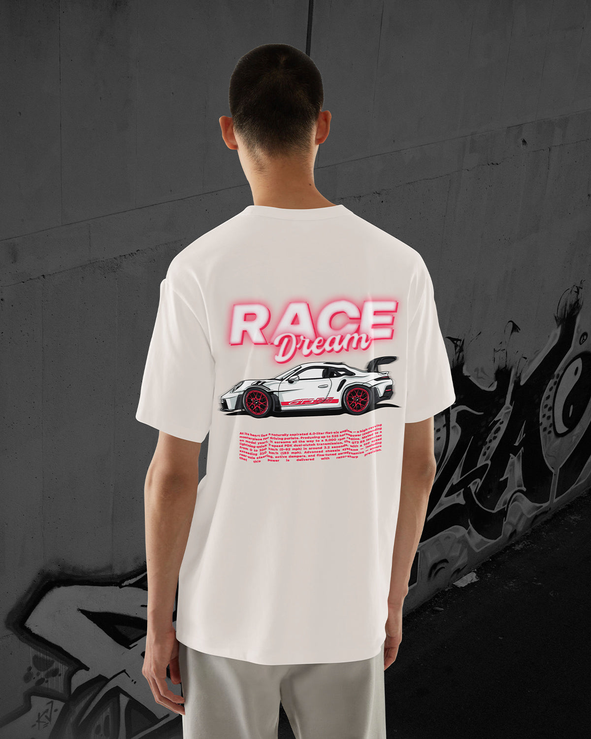 PORSCHE 911 GT3 RS RACE DREAM - Oversized T-Shirt